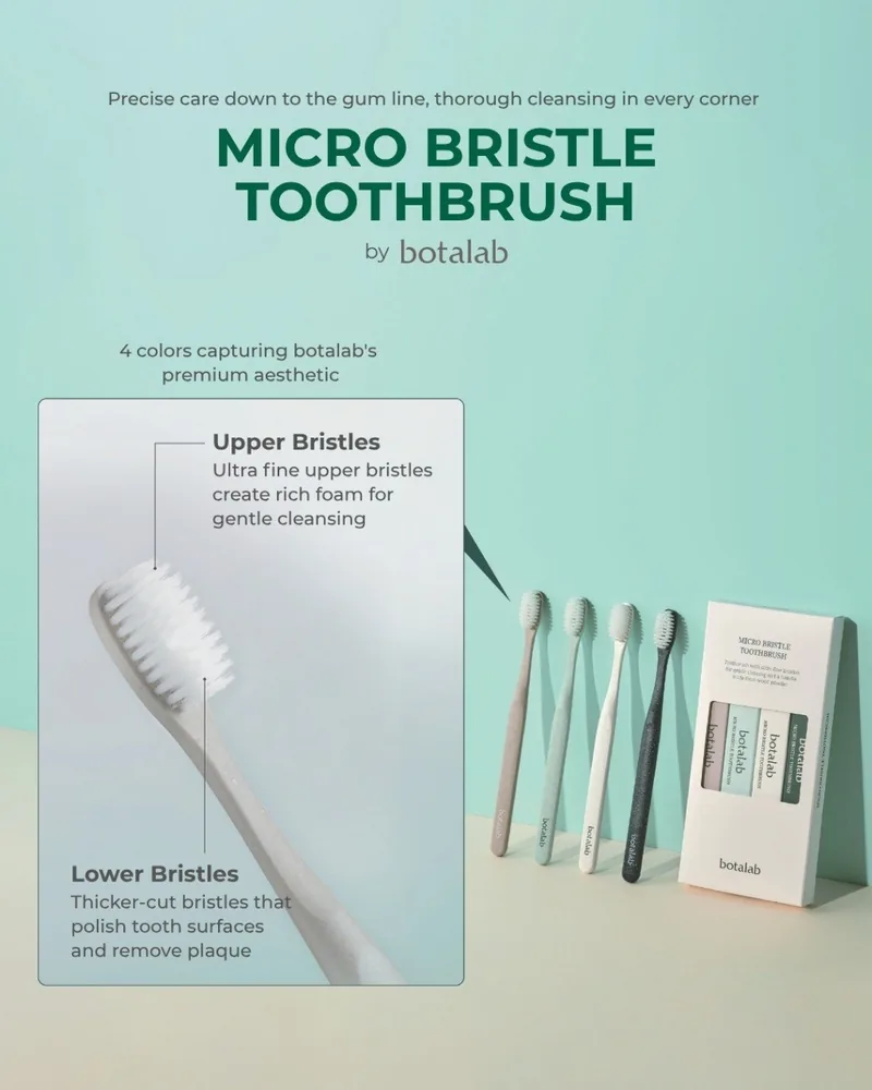botalab Micro Bristle Toothbrush in four colours