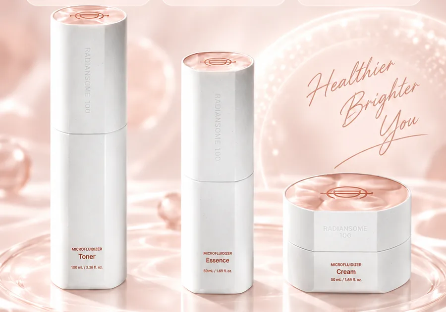 Radiansome 100 toner, essence and cream
